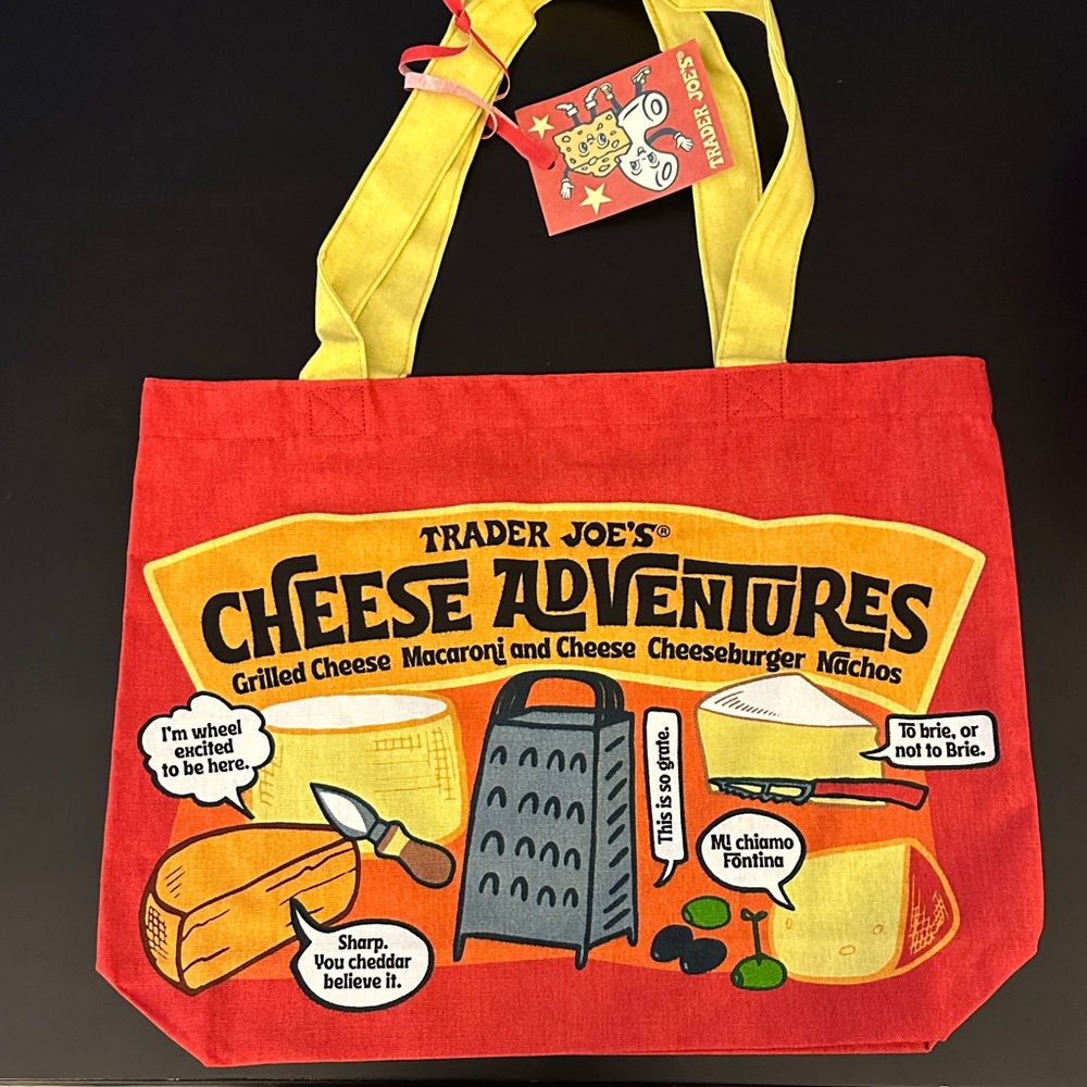 Trader Joe's Cheese Experience Tote Bag - Red & Yellow